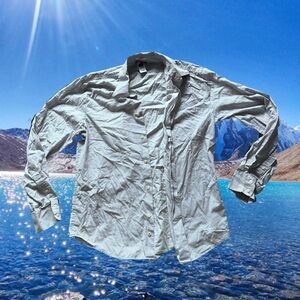 Men’s Gap Dress Shirt Button Up White Spotted Size Mens M